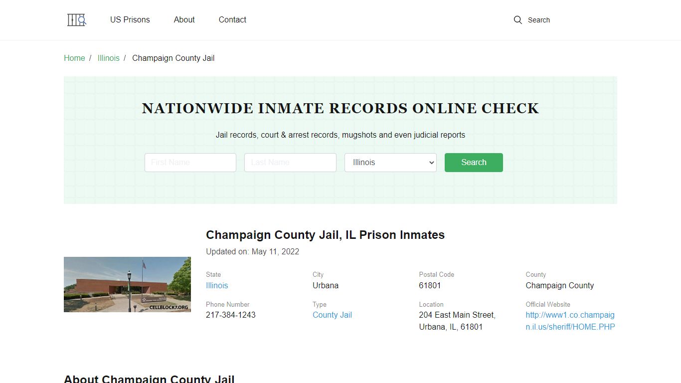 Champaign County Jail, IL Prison Information